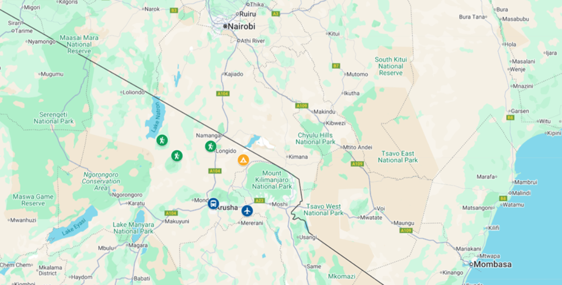 WWF Tanzania Challenge Map